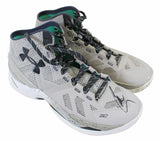 Warriors Stephen Curry Authentic Signed Grey Under Armour Shoes JSA #Z17011