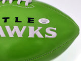 KAM CHANCELLOR AUTOGRAPHED SEATTLE SEAHAWKS GREEN LOGO FOOTBALL MCS HOLO 197190