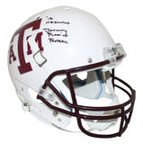 Johnny Manziel Signed Texas A&M Aggies White Replica Helmet 4 Insc BAS 26766