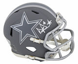 Cowboys Dak Prescott Authentic Signed Slate Speed Mini Helmet BAS Witnessed