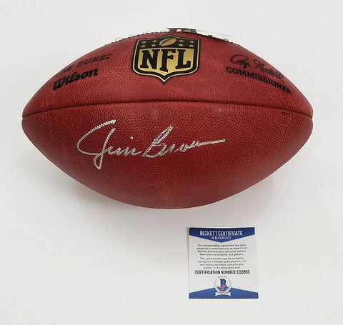 Jim Brown Signed Cleveland Browns The Duke NFL Football Beckett Authenticated