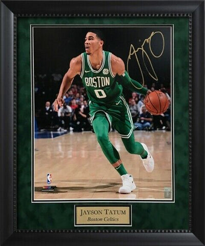 Jayson Tatum Signed Autographed Photo Custom Framed To 20x24 NEP