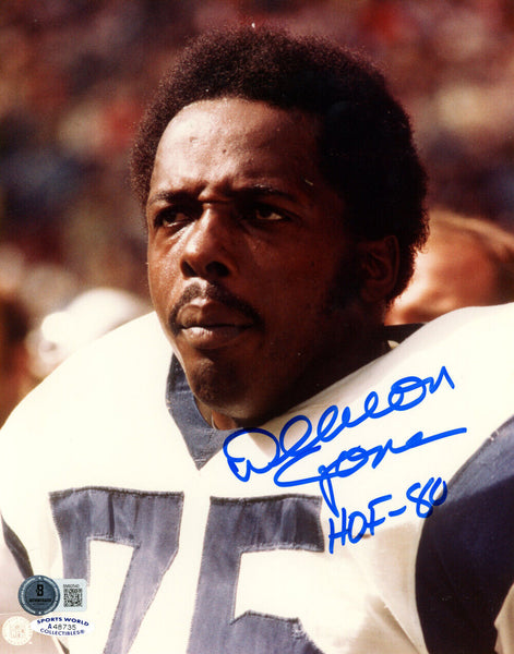 Deacon Jones Signed Los Angeles Rams 8x10 Photo HOF Beckett 47757