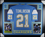 LADAINIAN TOMLINSON (Chargers SKYLINE) Signed Autographed Framed Jersey Beckett