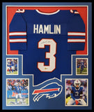 FRAMED BUFFALO DAMAR HAMLIN AUTOGRAPHED SIGNED JERSEY BECKETT HOLO