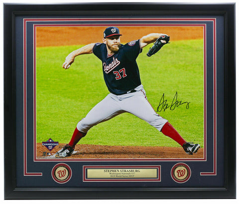 Stephen Strasburg Signed Framed 16x20 Washington Nationals Photo MLB Hologram