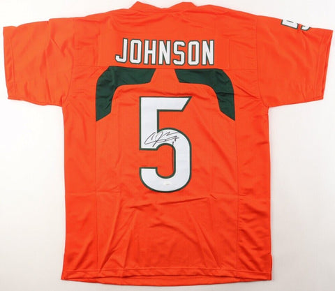 Andre Johnson Signed Miami Hurricanes Jersey (JSA COA) 2003 1st Rnd Pck / Texans