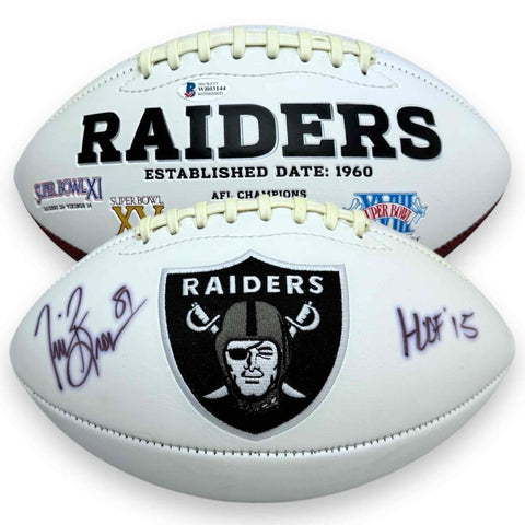 Tim Brown Autographed Signed Oakland Raiders Logo Football - Beckett