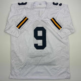 Autographed/Signed J.J. JJ McCarthy Michigan White Stat Jersey Beckett BAS COA