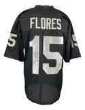 Tom Flores Oakland Signed Black Football Jersey 2x SB Champ Insc JSA Hologram