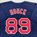 Autographed/Signed Tanner Houck Boston Blue Baseball Jersey JSA COA