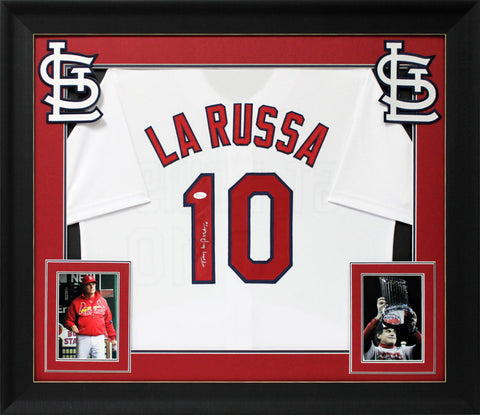 Tony LaRussa Authentic Signed White Pro Style Framed Jersey Autographed JSA Wit