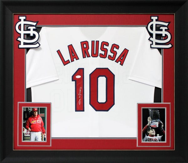 Tony LaRussa Authentic Signed White Pro Style Framed Jersey Autographed JSA Wit