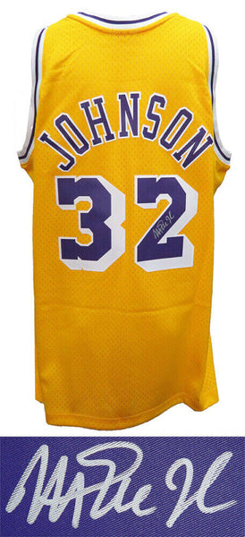 Magic Johnson Signed LA Lakers Gold Mitchell & Ness NBA Basketball Jersey - SS