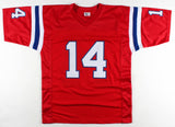 Steve Grogan Signed New England Patriots Jersey (AIV COA) Pats QB 1975-1990