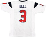 HOUSTON TEXANS TANK DELL AUTOGRAPHED WHITE JERSEY BECKETT BAS QR STOCK #229995