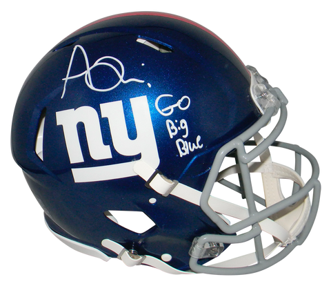 AZEEZ OJULARI SIGNED NEW YORK GIANTS SPEED AUTHENTIC HELMET W/ GO BIG BLUE