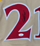 Dominique Wilkins Autographed Red/Gold Hawks Custom #21 Jersey JSA