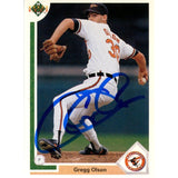 Gregg Olson Autographed 1990 Upper Deck 326 Trading Card Beckett 47990