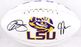 Justin Jefferson Odell Beckham Autographed LSU Logo Football-Beckett W Hologram