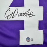 Autographed/Signed CJ C.J. Daniels LSU Purple College Football Jersey BAS COA