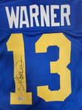 KURT WARNER SIGNED AUTOGRAPHED PRO STYLE CUSTOM XL JERSEY w/ BECKETT QR