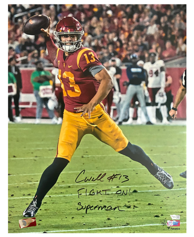 CALEB WILLIAMS Autographed "Fight On" USC Trojans 16x20 Photo FANATICS LE 13/25