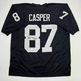 Autographed/Signed Dave Casper HOF 02 Oakland Las Vegas Black Jersey BAS COA