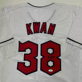 Autographed/Signed Steven Kwan Cleveland White Baseball Jersey JSA COA