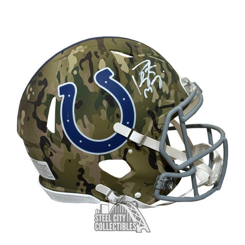 Peyton Manning Autographed Indianapolis Camo Authentic Full Size Helmet-Fanatics