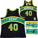 SONICS SHAWN KEMP AUTOGRAPHED BLACK AUTH M & N JERSEY XXL REIGN MAN MCS 203431