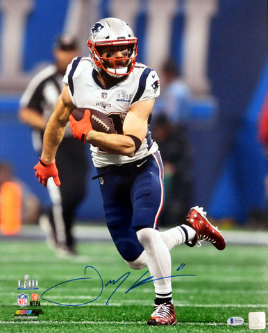 JULIAN EDELMAN AUTOGRAPHED 16X20 PHOTO PATRIOTS SUPER BOWL LIII BECKETT 147921