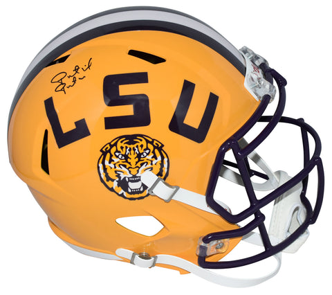 PATRICK PETERSON AUTOGRAPHED LSU TIGERS FULL SIZE SPEED HELMET BECKETT