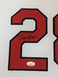 FRAMED ST LOUIS CARDINALS TOMMY HERR AUTOGRAPHED SIGNED JERSEY JSA COA