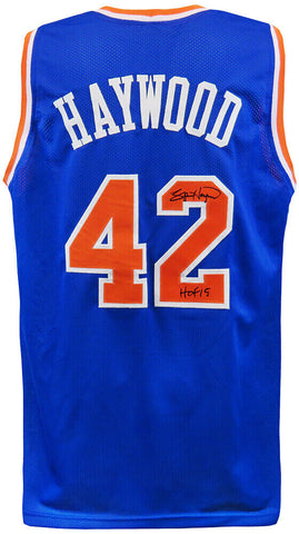 Spencer Haywood Signed Blue Throwback Custom Basketball Jersey w/HOF'15 (SS COA)