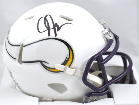 Justin Jefferson Autographed Vikings Flat White Speed Mini Helmet-Beckett W Holo