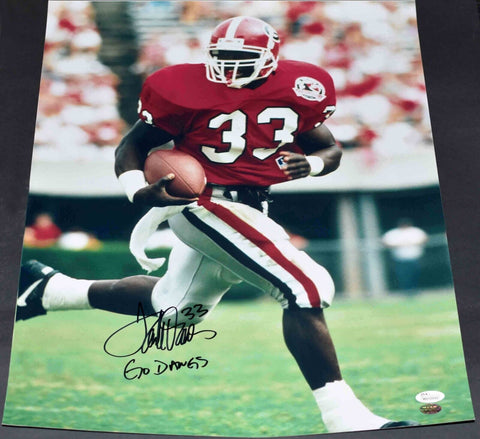 TERRELL DAVIS SIGNED AUTOGRAPHED GEORGIA BULLDOGS 16x20 PHOTO JSA