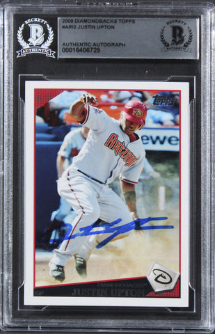 Diamondbacks Justin Upton Authentic Signed 2009 Topps #ARI2 Card BAS Slabbed