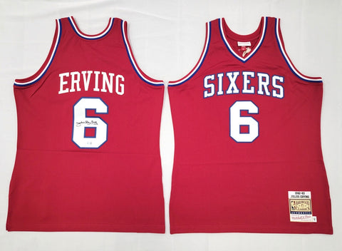 Julius Dr. J Erving Signed 76ers Mitchell & Ness Authentic Jersey Beckett