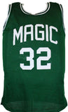 Magic Johnson Autographed Green Jersey #2-Beckett W Hologram *Black