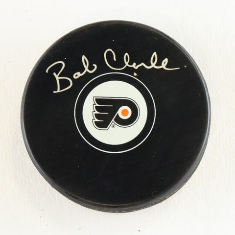 Bobby Clarke Signed Philadelphia Flyer Logo Puck (Schwartz) 2xStanley Cup Champ