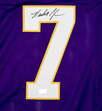 Randall Cunningham Autographed Purple Pro Style Jersey-Beckett W Hologram *Black