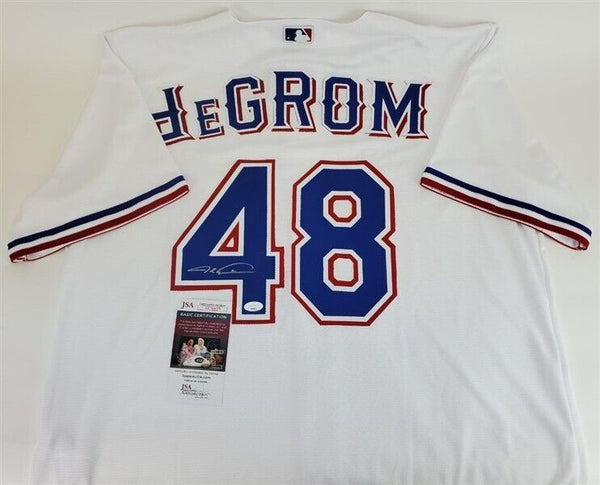 Jacob deGrom Signed Texas Rangers Jersey (JSA COA) 2014 NL Rookie of t –  Super Sports Center