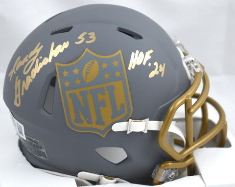 Randy Gradishar Signed NFL Shield Slate Speed Mini Helmet w/HOF - Beckett W Holo