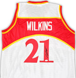 ATLANTA HAWKS DOMINIQUE WILKINS AUTOGRAPHED WHITE JERSEY JSA STOCK #215701