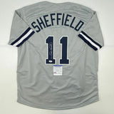 Autographed/Signed GARY SHEFFIELD New York Grey Baseball Jersey PSA/DNA COA Auto