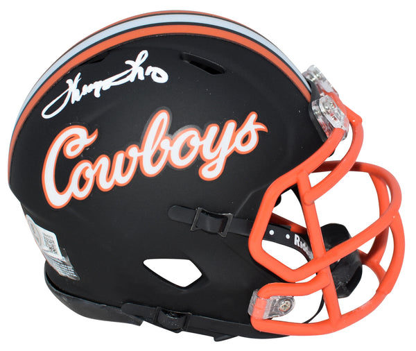 THURMAN THOMAS AUTOGRAPHED OKLAHOMA STATE COWBOYS SPEED MINI HELMET BECKETT