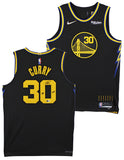 Warriors Stephen Curry "Goat" Signed '21 Black Nike City Ed Authentic Jersey BAS