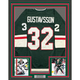 Framed Autographed/Signed Filip Gustavsson 35x39 Minnesota Green Jersey JSA COA