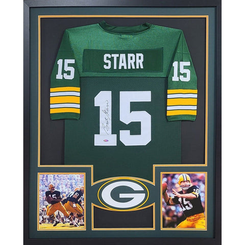 Bart Starr Autographed Signed Framed Green Bay Packers Jersey STEINER